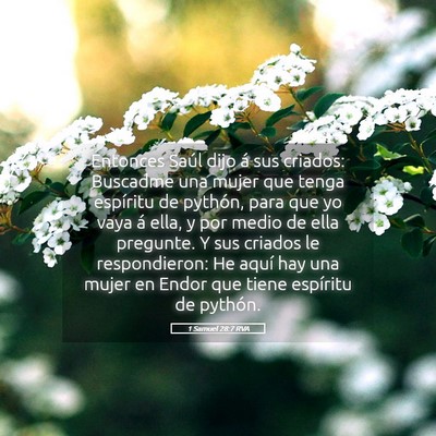 Picture 05 - 1 Samuel 28:7 RVA - Entonces Saúl dijo á sus criados: Buscadme una - Bible Verse Picture