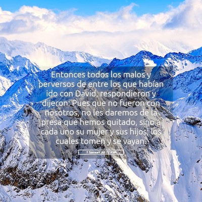 Picture 05 - 1 Samuel 30:22 RVA - Entonces todos los malos y perversos de entre los - Bible Verse Picture