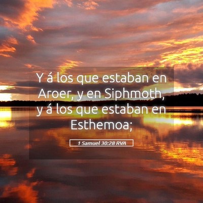 Picture 05 - 1 Samuel 30:28 RVA - Y á los que estaban en Aroer, y en Siphmoth, y - Bible Verse Picture