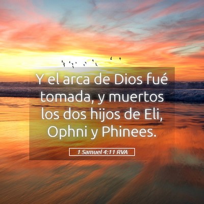 Picture 05 - 1 Samuel 4:11 RVA - Y el arca de Dios fué tomada, y muertos los dos - Bible Verse Picture