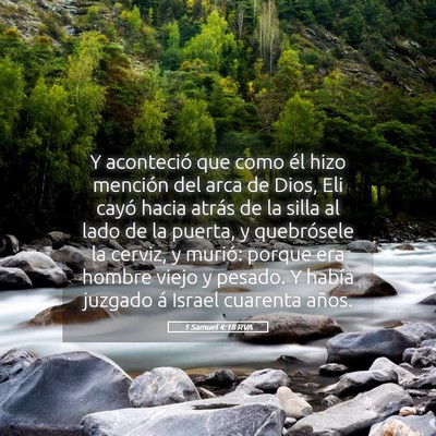 Picture 05 - 1 Samuel 4:18 RVA - Y aconteció que como él hizo mención del arca - Bible Verse Picture
