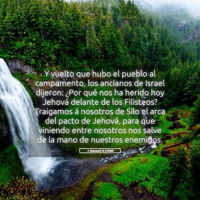 Picture 05 - 1 Samuel 4:3 RVA - Y vuelto que hubo el pueblo al campamento, los - Bible Verse Picture
