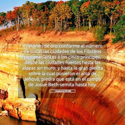 Picture 05 - 1 Samuel 6:18 RVA - Y ratones de oro conforme al número de todas las - Bible Verse Picture