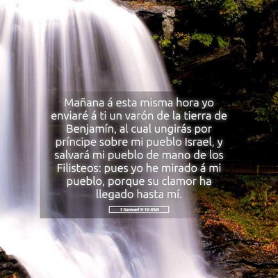 Picture 05 - 1 Samuel 9:16 RVA - Mañana á esta misma hora yo enviaré á ti un - Bible Verse Picture
