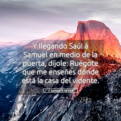 Picture 05 - 1 Samuel 9:18 RVA - Y llegando Saúl á Samuel en medio de la puerta, - Bible Verse Picture
