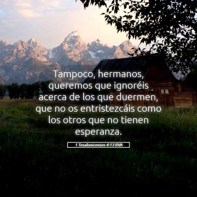 Picture 05 - 1 Tesalonicenses 4:13 RVA - Tampoco, hermanos, queremos que ignoréis acerca - Bible Verse Picture