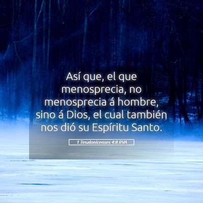 Picture 05 - 1 Tesalonicenses 4:8 RVA - Así que, el que menosprecia, no menosprecia á - Bible Verse Picture