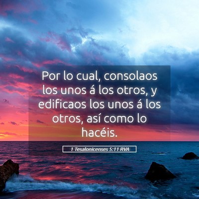 Picture 05 - 1 Tesalonicenses 5:11 RVA - Por lo cual, consolaos los unos á los otros, y - Bible Verse Picture
