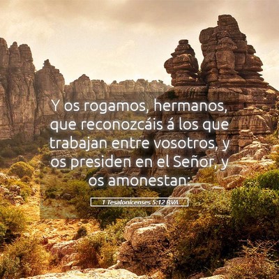 Picture 05 - 1 Tesalonicenses 5:12 RVA - Y os rogamos, hermanos, que reconozcáis á los - Bible Verse Picture