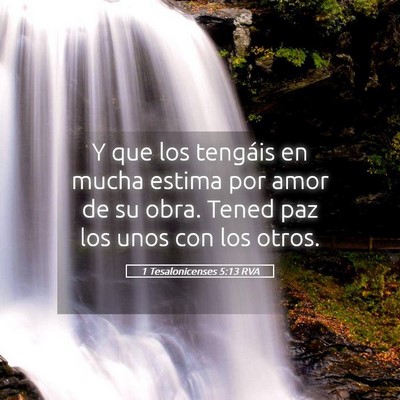 Picture 05 - 1 Tesalonicenses 5:13 RVA - Y que los tengáis en mucha estima por amor de su - Bible Verse Picture