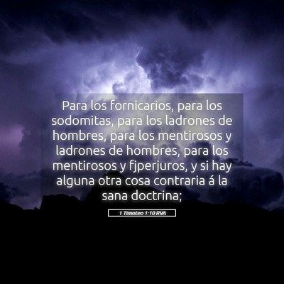 Picture 05 - 1 Timoteo 1:10 RVA - Para los fornicarios, para los sodomitas, para - Bible Verse Picture