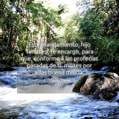 Picture 05 - 1 Timoteo 1:18 RVA - Este mandamiento, hijo Timoteo, te encargo, para - Bible Verse Picture