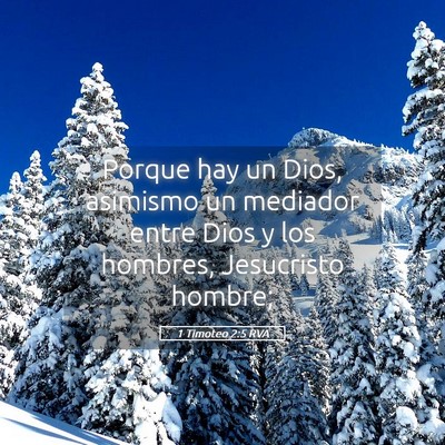 Picture 05 - 1 Timoteo 2:5 RVA - Porque hay un Dios, asimismo un mediador entre - Bible Verse Picture