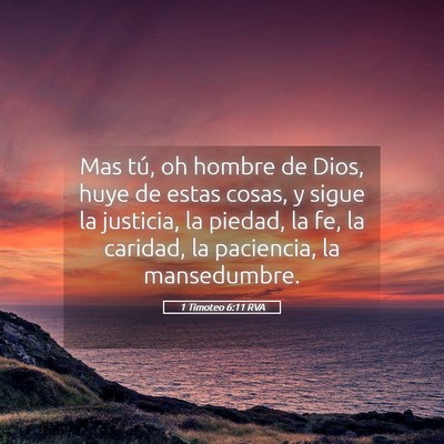 Picture 05 - 1 Timoteo 6:11 RVA - Mas tú, oh hombre de Dios, huye de estas cosas, - Bible Verse Picture
