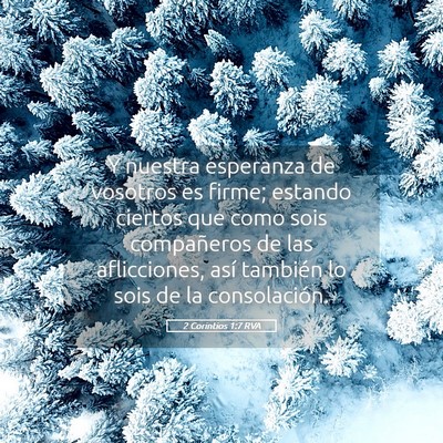 Picture 05 - 2 Corintios 1:7 RVA - Y nuestra esperanza de vosotros es firme; estando - Bible Verse Picture