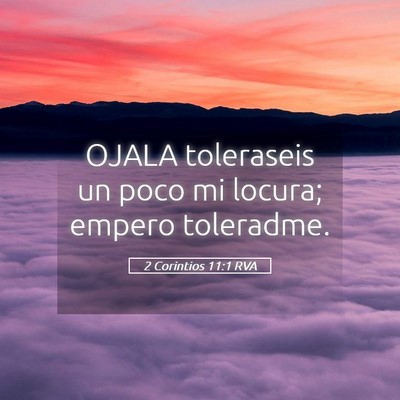 Picture 05 - 2 Corintios 11:1 RVA - OJALA toleraseis un poco mi locura; empero - Bible Verse Picture