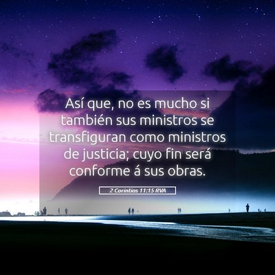 Picture 05 - 2 Corintios 11:15 RVA - Así que, no es mucho si también sus ministros - Bible Verse Picture