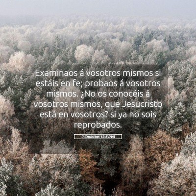 Picture 05 - 2 Corintios 13:5 RVA - Examinaos á vosotros mismos si estáis en fe; - Bible Verse Picture