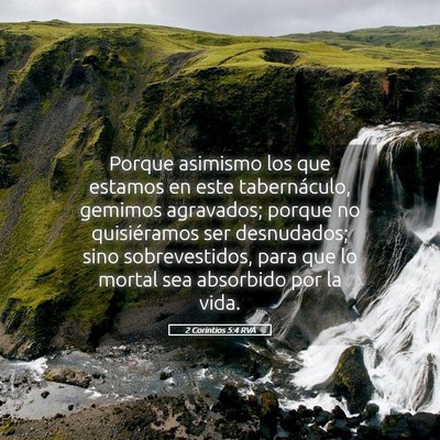 Picture 05 - 2 Corintios 5:4 RVA - Porque asimismo los que estamos en este - Bible Verse Picture