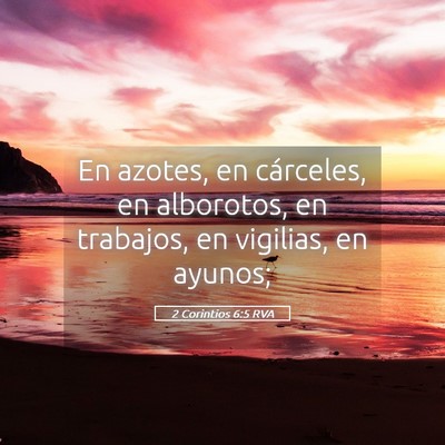 Picture 05 - 2 Corintios 6:5 RVA - En azotes, en cárceles, en alborotos, en - Bible Verse Picture