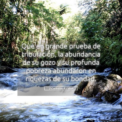 Picture 05 - 2 Corintios 8:2 RVA - Que en grande prueba de tribulación, la - Bible Verse Picture