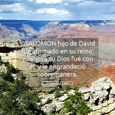 Picture 05 - 2 Crónicas 1:1 RVA - Y SALOMON hijo de David fué afirmado en su - Bible Verse Picture