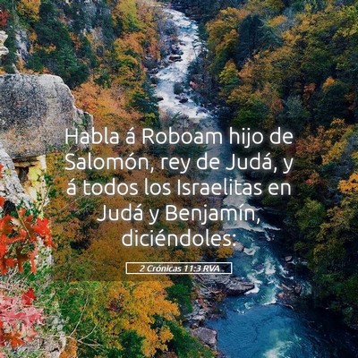 Picture 05 - 2 Crónicas 11:3 RVA - Habla á Roboam hijo de Salomón, rey de Judá, y - Bible Verse Picture