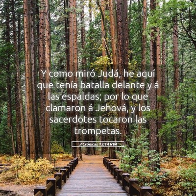 Picture 05 - 2 Crónicas 13:14 RVA - Y como miró Judá, he aquí que tenía batalla - Bible Verse Picture