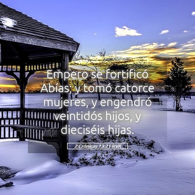 Picture 05 - 2 Crónicas 13:21 RVA - Empero se fortificó Abías; y tomó catorce - Bible Verse Picture
