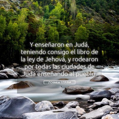 Picture 05 - 2 Crónicas 17:9 RVA - Y enseñaron en Judá, teniendo consigo el libro - Bible Verse Picture