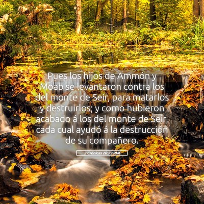 Picture 05 - 2 Crónicas 20:23 RVA - Pues los hijos de Ammón y Moab se levantaron - Bible Verse Picture