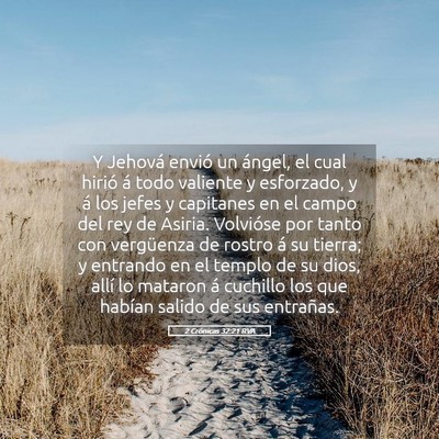 Picture 05 - 2 Crónicas 32:21 RVA - Y Jehová envió un ángel, el cual hirió á - Bible Verse Picture