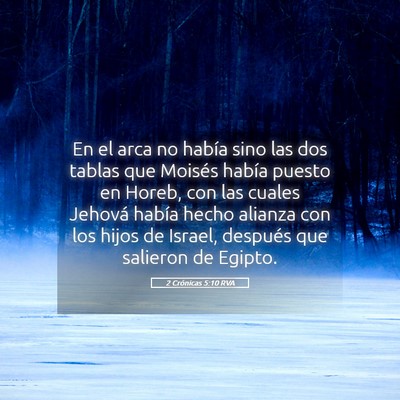 Picture 05 - 2 Crónicas 5:10 RVA - En el arca no había sino las dos tablas que - Bible Verse Picture