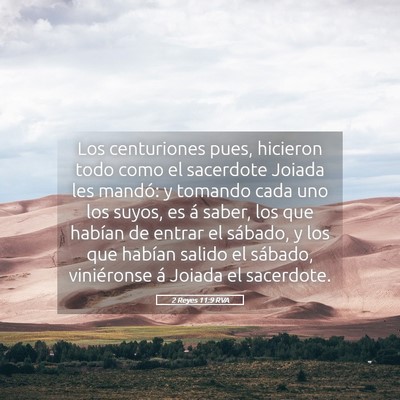 Picture 05 - 2 Reyes 11:9 RVA - Los centuriones pues, hicieron todo como el - Bible Verse Picture
