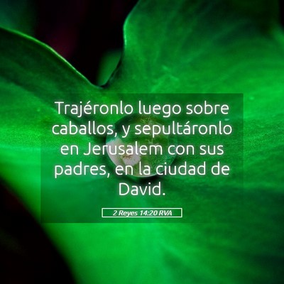 Picture 05 - 2 Reyes 14:20 RVA - Trajéronlo luego sobre caballos, y sepultáronlo - Bible Verse Picture