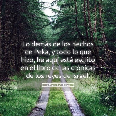 Picture 05 - 2 Reyes 15:31 RVA - Lo demás de los hechos de Peka, y todo lo que - Bible Verse Picture