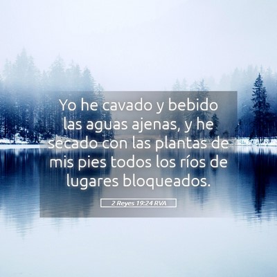 Picture 05 - 2 Reyes 19:24 RVA - Yo he cavado y bebido las aguas ajenas, y he - Bible Verse Picture
