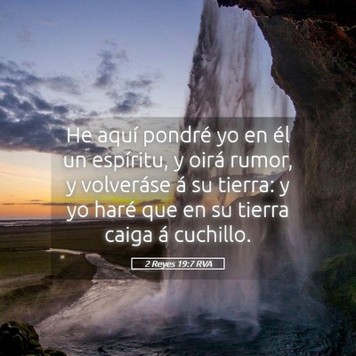 Picture 05 - 2 Reyes 19:7 RVA - He aquí pondré yo en él un espíritu, y oirá - Bible Verse Picture