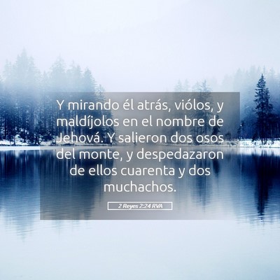 Picture 05 - 2 Reyes 2:24 RVA - Y mirando él atrás, viólos, y maldíjolos en - Bible Verse Picture