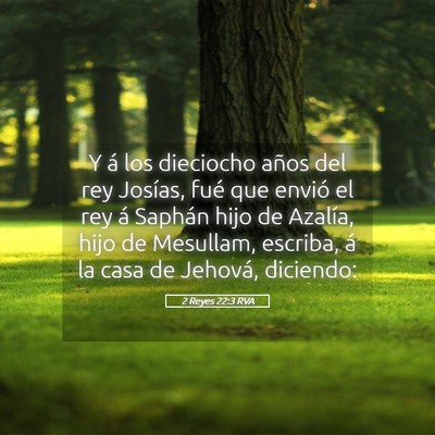 Picture 05 - 2 Reyes 22:3 RVA - Y á los dieciocho años del rey Josías, fué - Bible Verse Picture