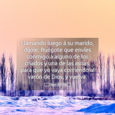Picture 05 - 2 Reyes 4:22 RVA - Llamando luego á su marido, díjole: Ruégote - Bible Verse Picture