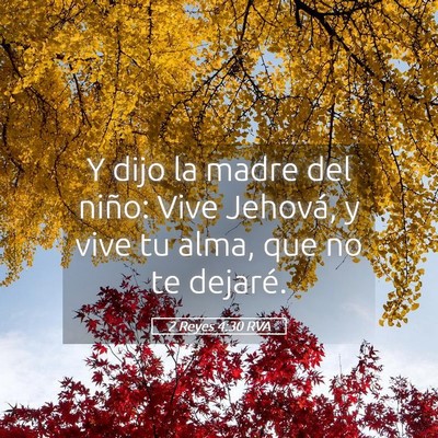 Picture 05 - 2 Reyes 4:30 RVA - Y dijo la madre del niño: Vive Jehová, y vive - Bible Verse Picture