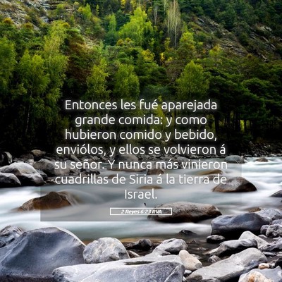 Picture 05 - 2 Reyes 6:23 RVA - Entonces les fué aparejada grande comida: y como - Bible Verse Picture