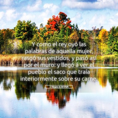 Picture 05 - 2 Reyes 6:30 RVA - Y como el rey oyó las palabras de aquella mujer, - Bible Verse Picture
