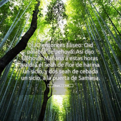 Picture 05 - 2 Reyes 7:1 RVA - DIJO entonces Eliseo: Oid palabra de Jehová: - Bible Verse Picture