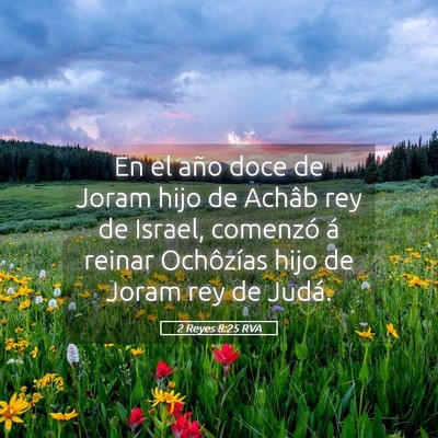 Picture 05 - 2 Reyes 8:25 RVA - En el año doce de Joram hijo de Achâb rey de - Bible Verse Picture