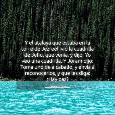 Picture 05 - 2 Reyes 9:17 RVA - Y el atalaya que estaba en la torre de Jezreel, - Bible Verse Picture