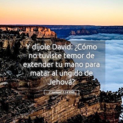 Picture 05 - 2 Samuel 1:14 RVA - Y díjole David: ¿Cómo no tuviste temor de - Bible Verse Picture