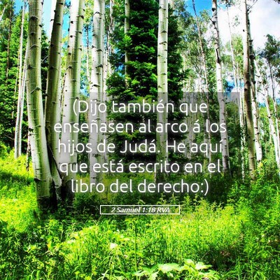 Picture 05 - 2 Samuel 1:18 RVA - (Dijo también que enseñasen al arco á los - Bible Verse Picture