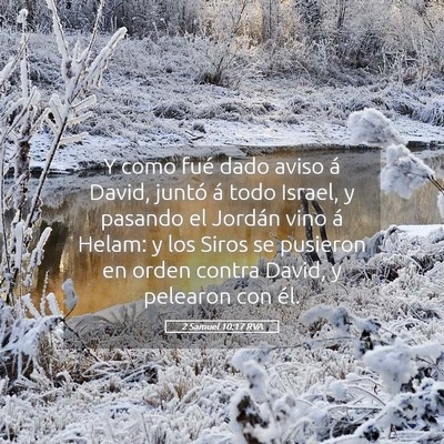 Picture 05 - 2 Samuel 10:17 RVA - Y como fué dado aviso á David, juntó á todo - Bible Verse Picture